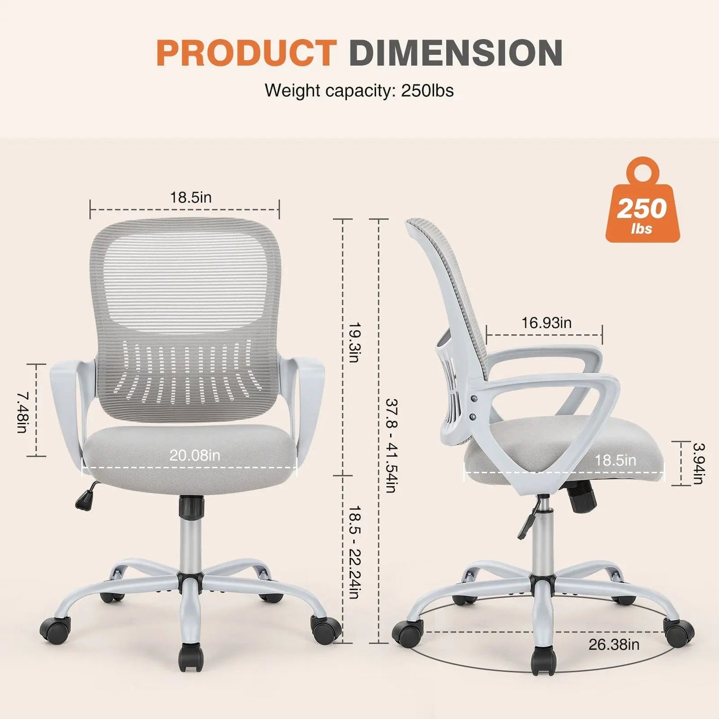 Tall Office Chair For Standing Desk With Adjustable Foot Ring,Counter Height Office Chairs SimplyOnlineShopping
