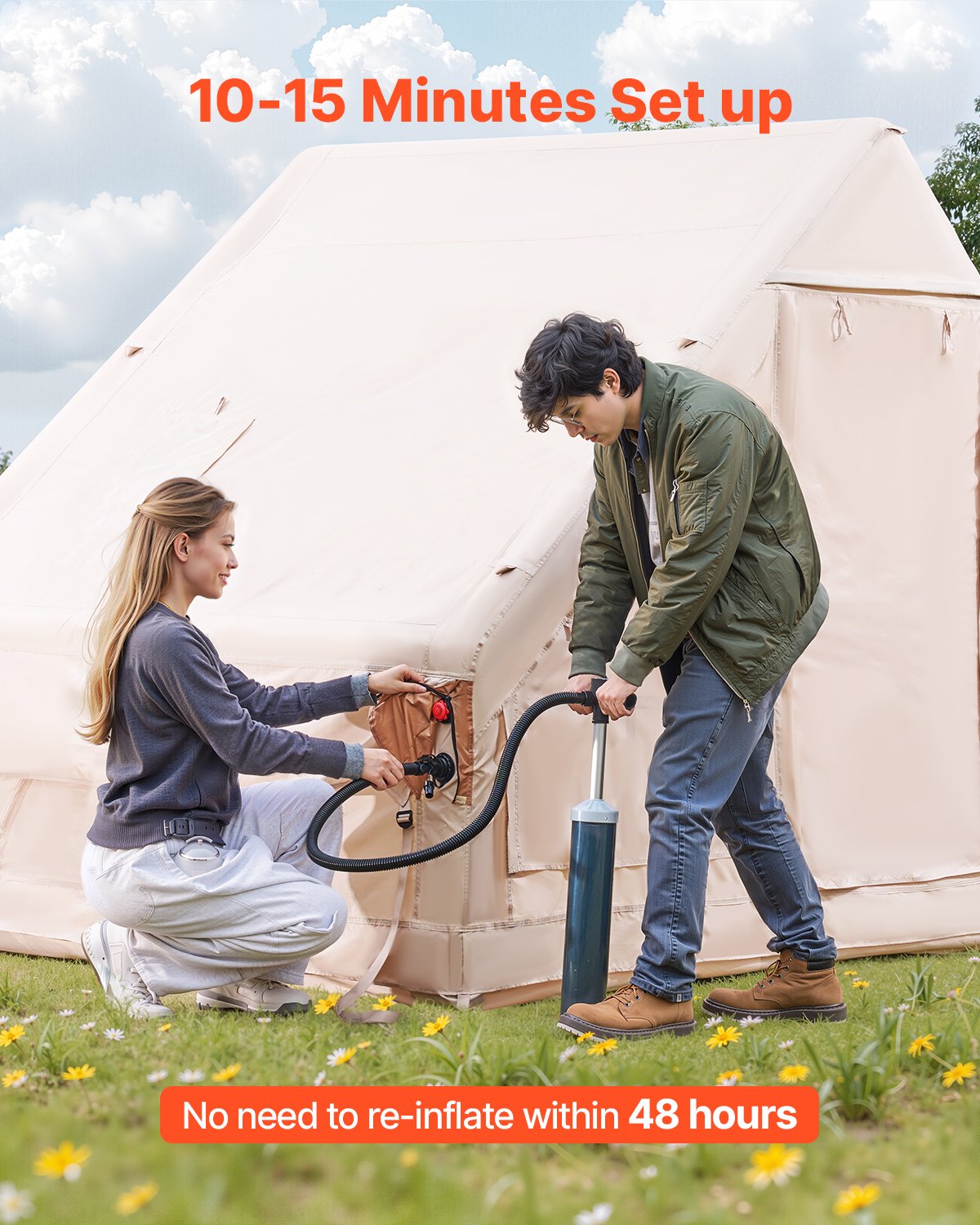 Inflatable Camping Tent 4x3x2 m Oxford