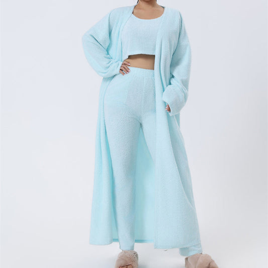 Cozy Pajama Set, 3 Piece Lounge Set, Cute Loungewear, Warm Suit Sets, Matching Set, Lounge Set, 3 Piece Pant Sets, Women Winter Dress SimplyOnlineShopping