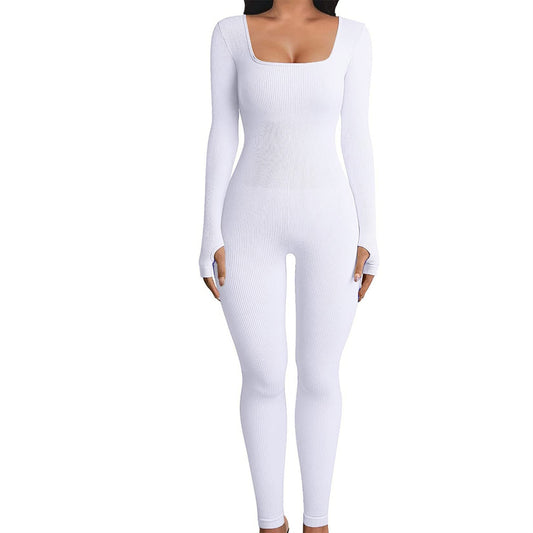 Women's Fitted Jumpsuit with Square Neck