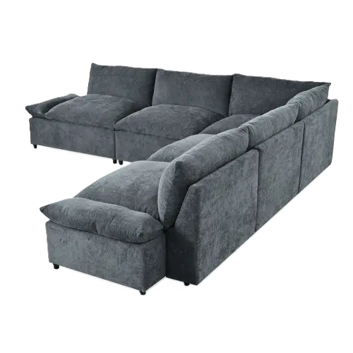 Modulares 115,5‑Zoll Ecksofa in Dunkelgrau mit Stauraum & Komfortpolstern SimplyOnlineShopping