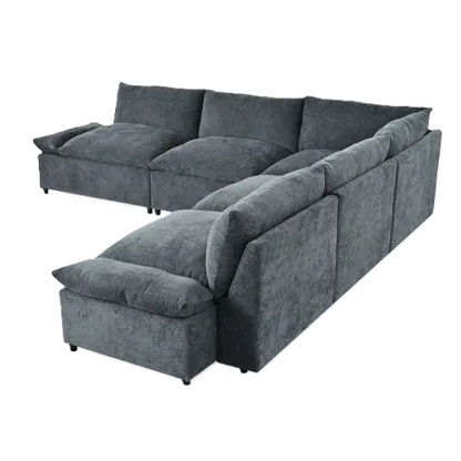 Modulares 115,5‑Zoll Ecksofa in Dunkelgrau mit Stauraum & Komfortpolstern SimplyOnlineShopping