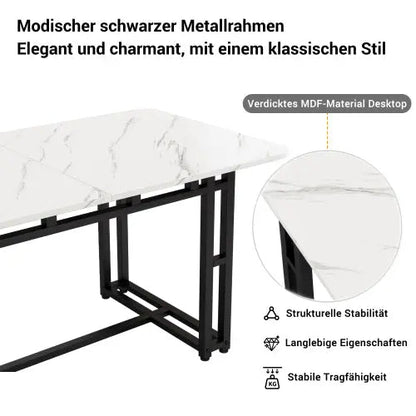 Metal Frame Rectangular Dining Table Modern Kitchen Table SimplyOnlineShopping