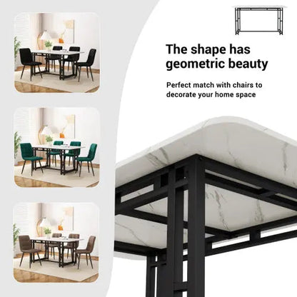 Metal Frame Rectangular Dining Table Modern Kitchen Table SimplyOnlineShopping